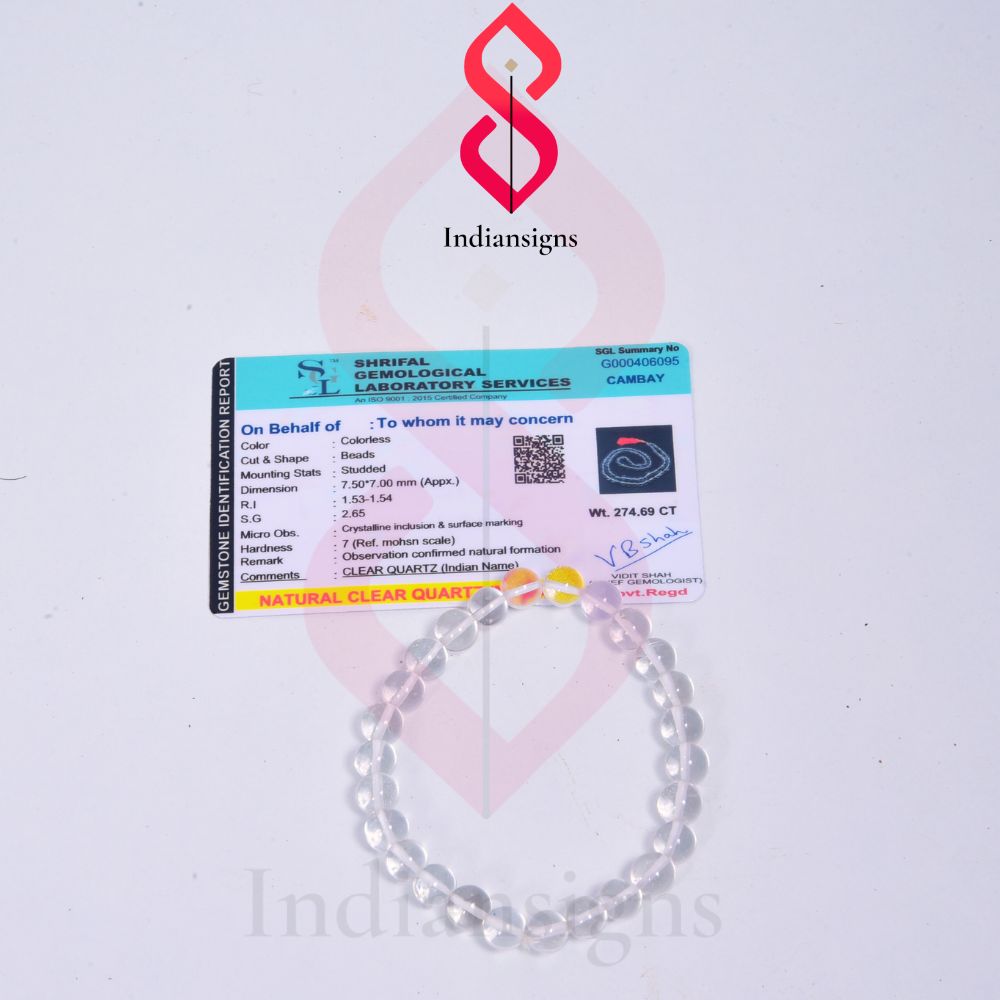 Indiansigns clear quartz bracelet