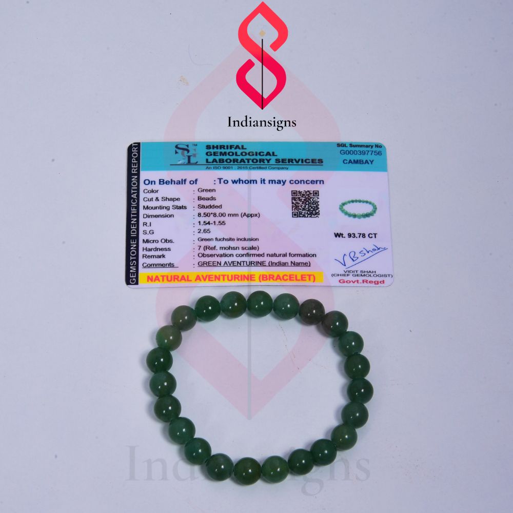 Indiansigns Green Aventurine bracelet