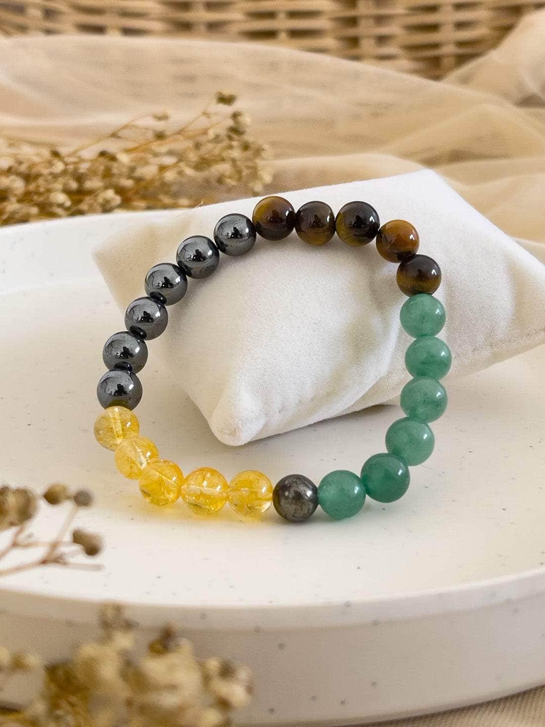 Money Magnet bracelet with citrine, pyrite and green aventurine beads